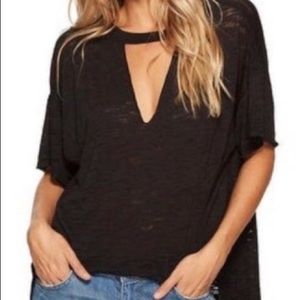 FREE PEOPLE | Jordan Cut Out Black V Neck